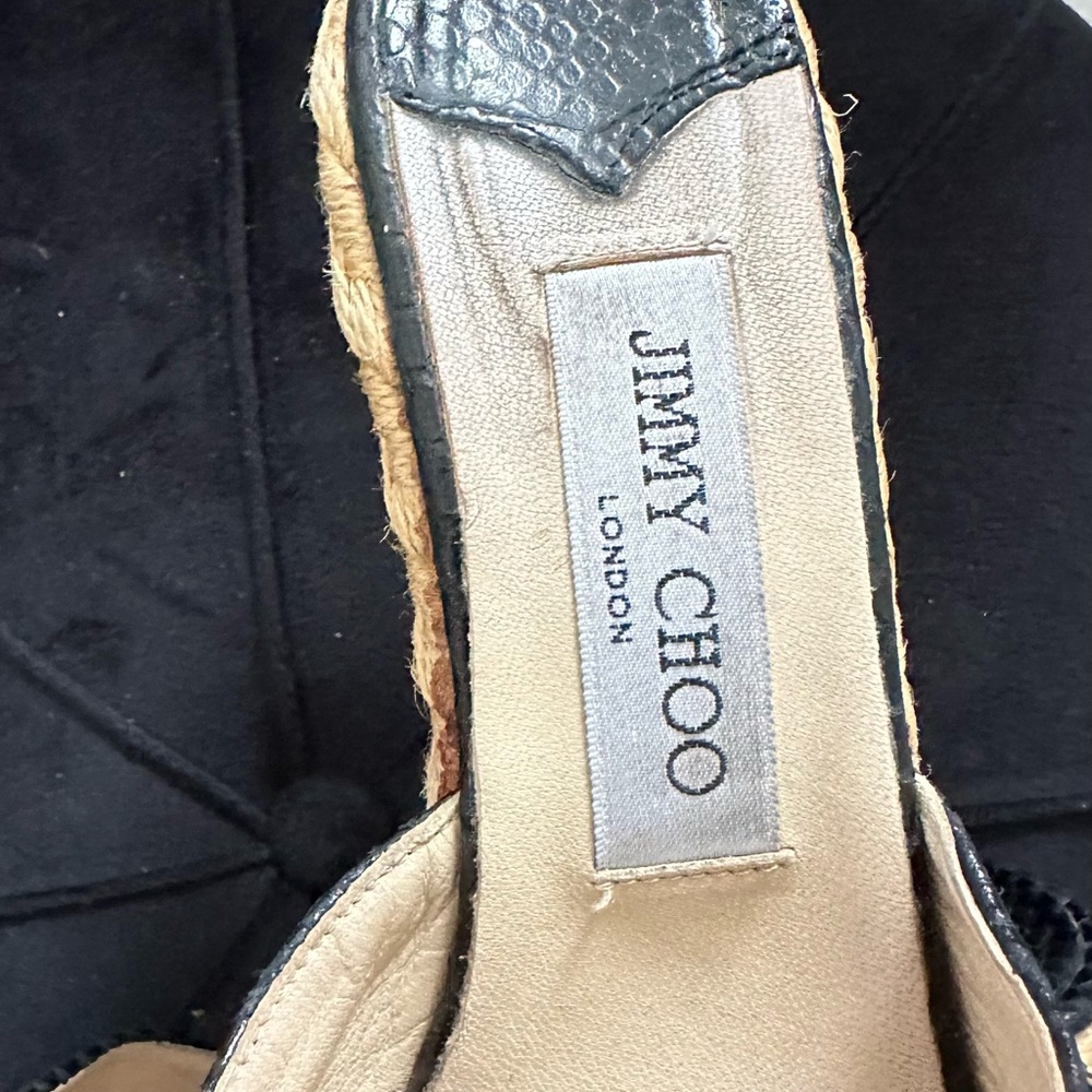 Jimmy Choo Women's snake leather Black Slides - Picture 4 of 6